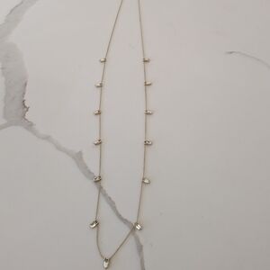 Banana Republic Gold Necklace with Clear Accents